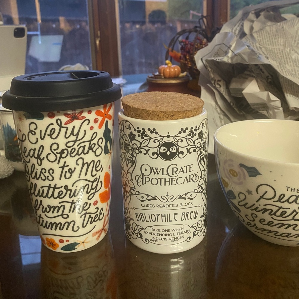 Owlcrate Mugs Bundle One Winter Stars Oversized Ceramic Mugs.